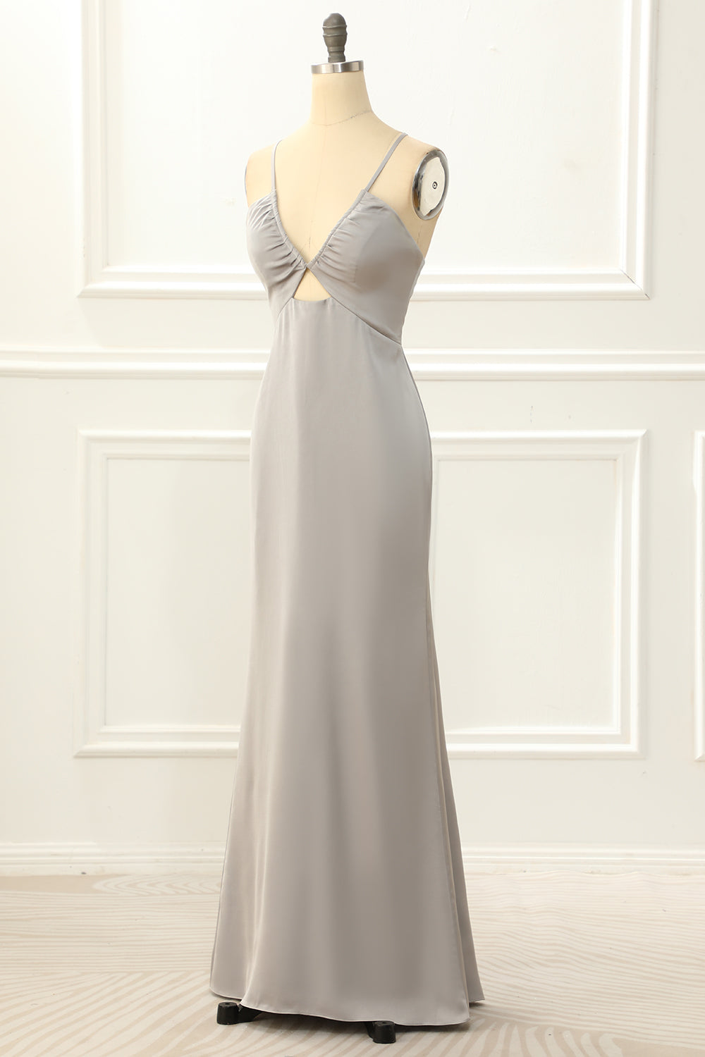 Satin V-Neck Sheath Simple Prom Dress Sexy Bridesmaid Dress Party Dress