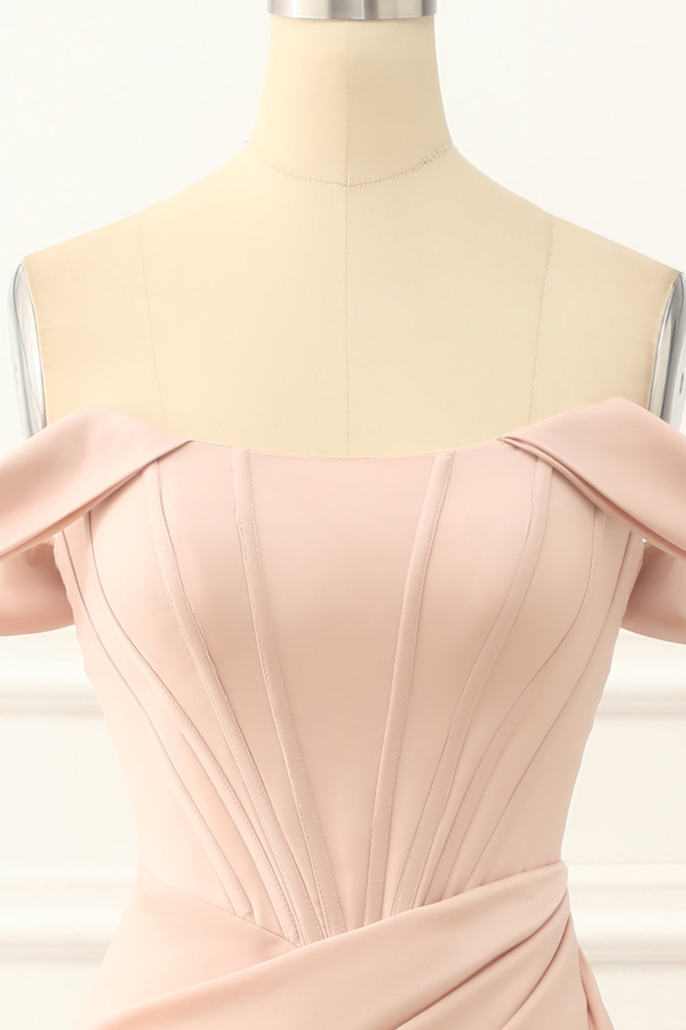 Blush Off The Shoulder Mermaid Prom Dress With Slit Beautiful