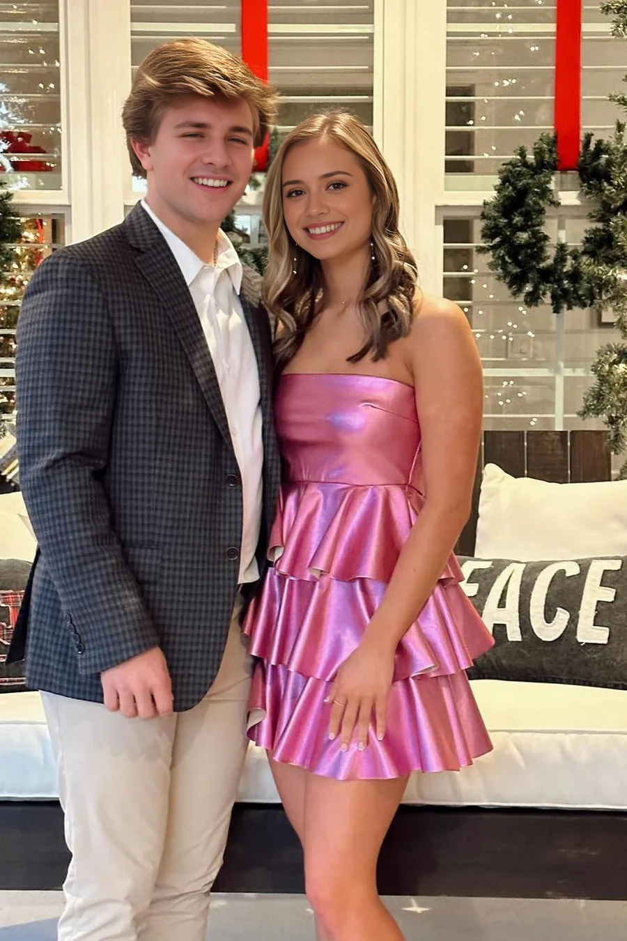 Sweetheart A-Line Strapless Satin Short Prom Dress Charming Birthday Party Dress Lovely Graduation Dress Homecoming Dress