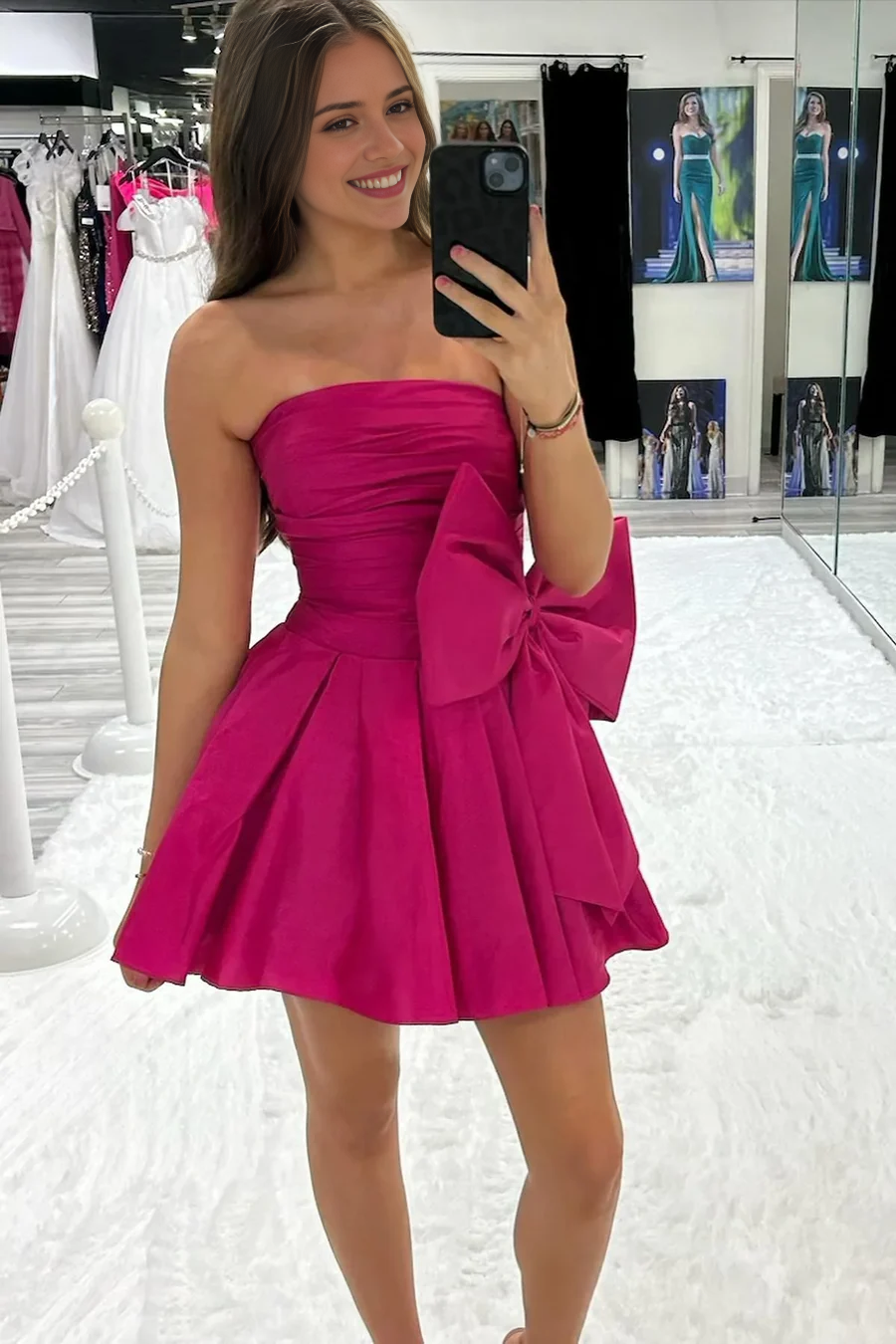 Sweetheart A-Line Strapless Short Prom Dress With Bow Charming Birthday Party Dress Lovely Graduation Dress Chic Homecoming Dress