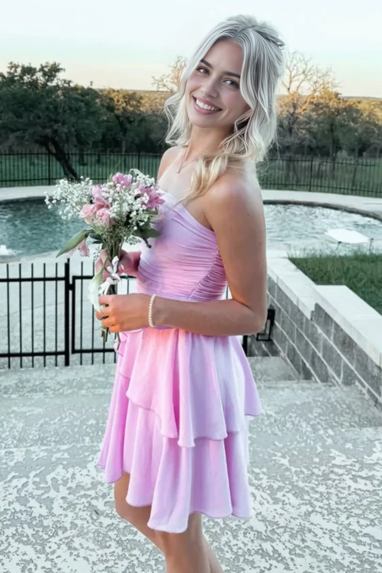 Sweetheart A-Line Strapless Short Prom Dress Charming Birthday Party Dress Lovely Graduation Dress Chic Homecoming Dress