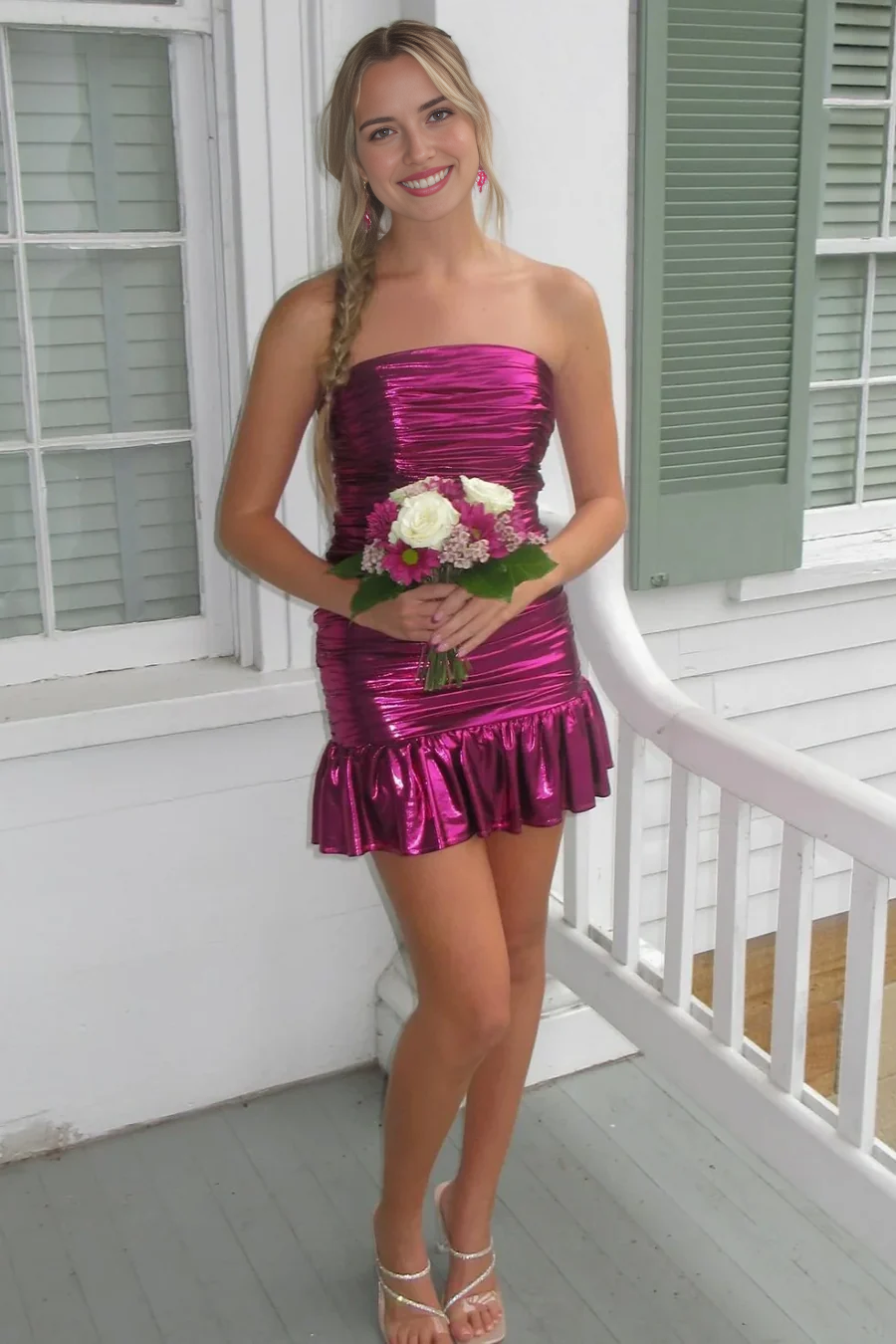 Chic Strapless Short Prom Dress Charming Birthday Party Dress Lovely Graduation Dress Homecoming Dress