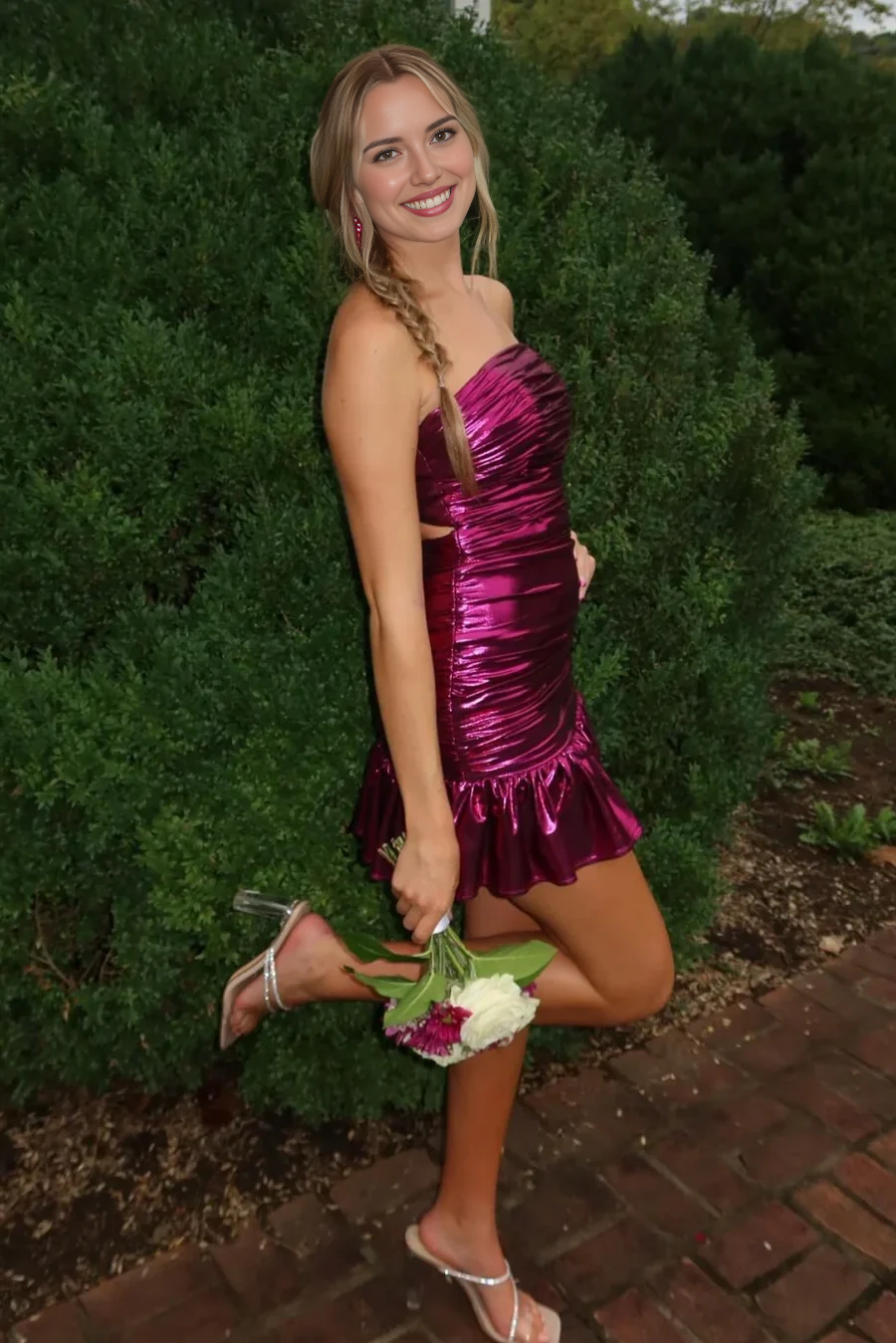 Chic Strapless Short Prom Dress Charming Birthday Party Dress Lovely Graduation Dress Homecoming Dress