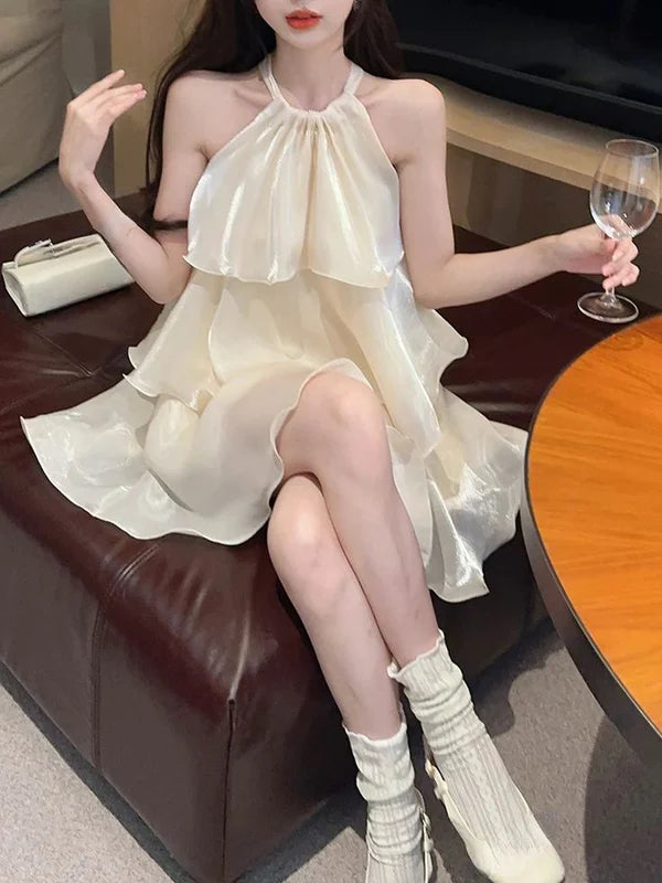 Sweetheart A Line Halter Layered Short Prom Dress Charming Birthday Party Dress Lovely Graduation Dress Chic Homecoming Dress