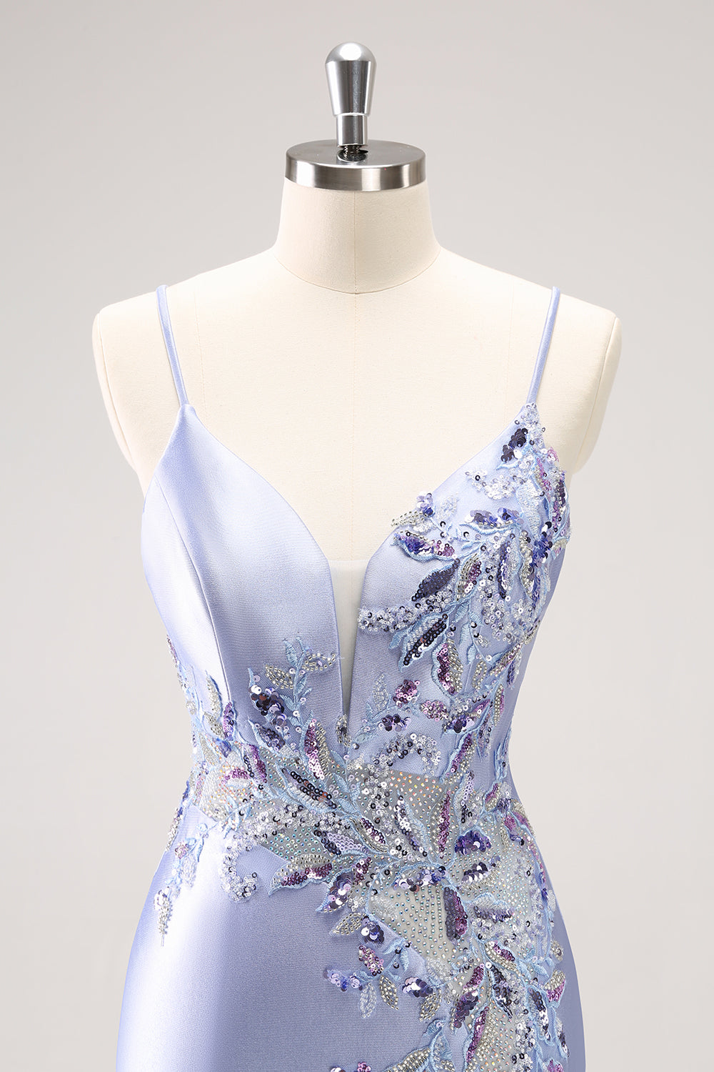Sparkly Blue Spaghetti Straps Corset Sequin Tight Homecoming Dress with Beading Sexy