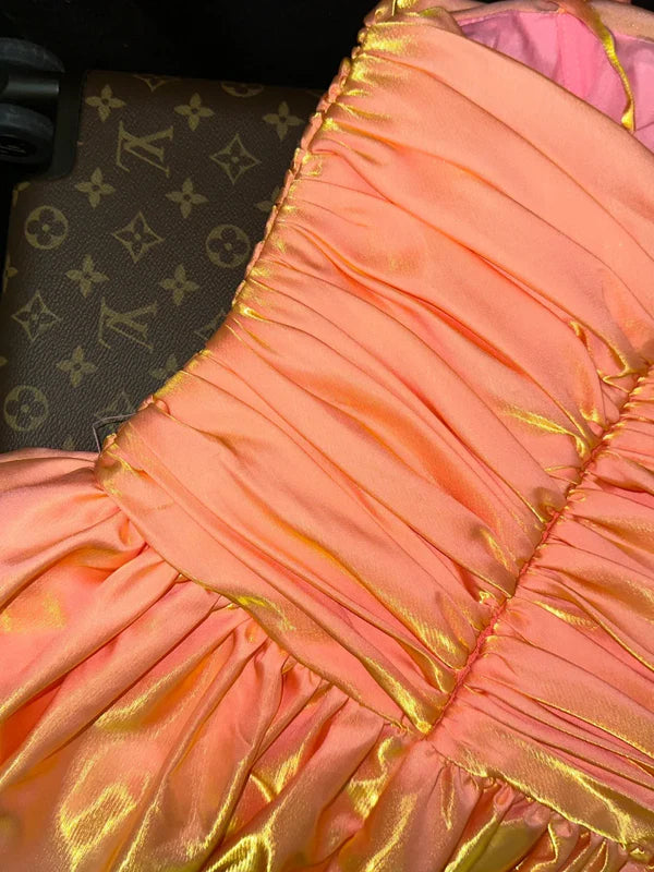 Sweetheart A Line Spaghetti Strap Pleated Short Prom Dress Charming Birthday Party Dress Lovely Graduation Dress Chic Homecoming Dress