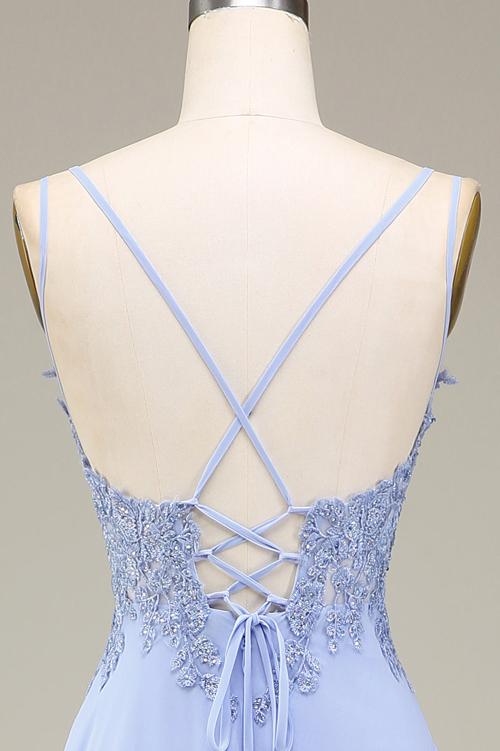 A-Line Lavender Long Prom Dress with Appliques And Slit Beautiful