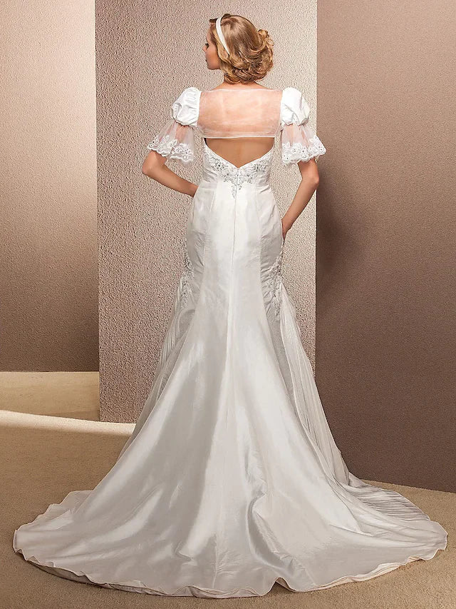 Wedding Dresses Sweetheart Neckline Court Train Taffeta Sleeveless