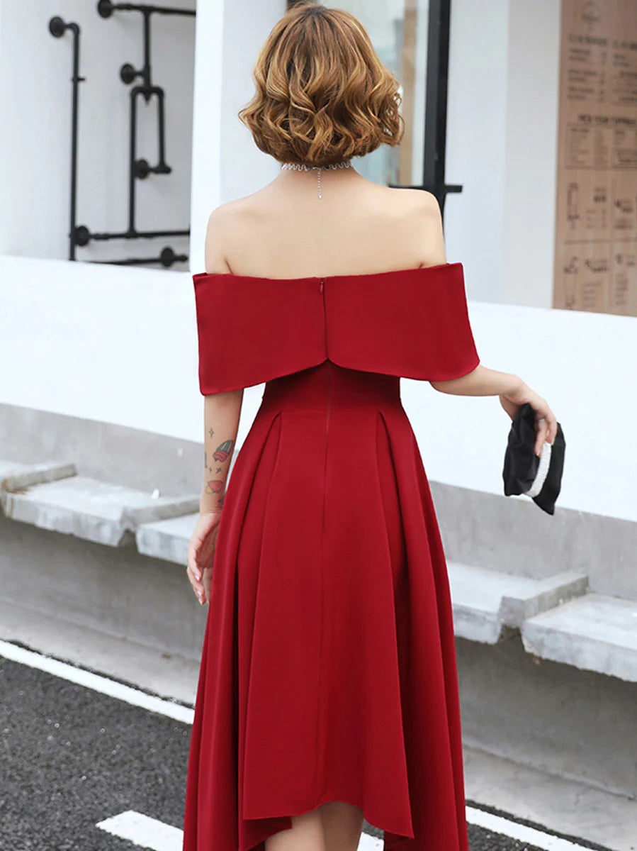 Simple Prom Dress A Line Off Shoulder Formal Dress Elegant Evening Party Dress Cocktail Dress