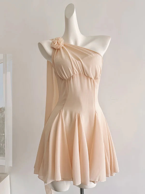 Cute A Line One Shoulder Short Prom Dress Charming Birthday Party Dress Lovely Graduation Dress Chic Homecoming Dress