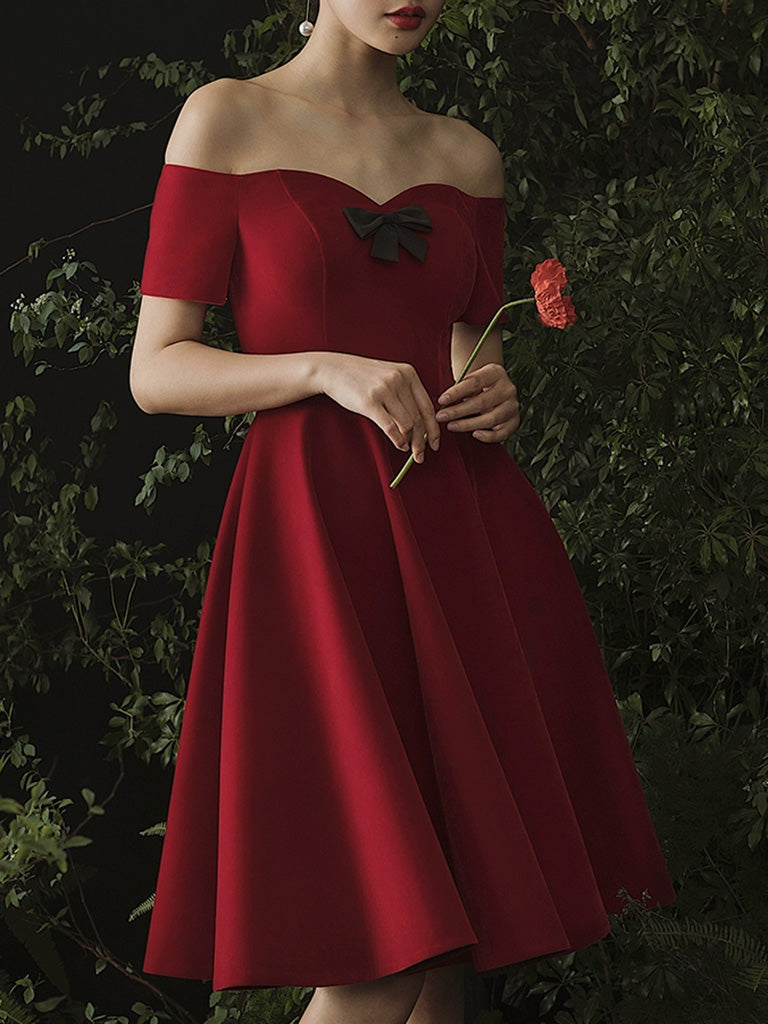 Elegant Sweetheart Neck Short Prom Dress Homecoming Dress Off Shoulder Formal Dress