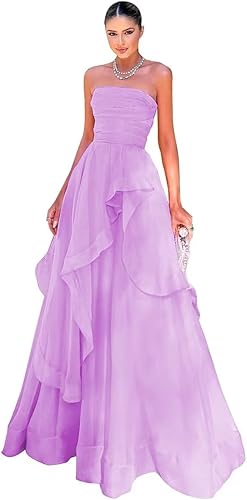Unique Strapless A-Line Prom Dresses Long Gala Dress Formal Off Shoulder Charming Evening Dress