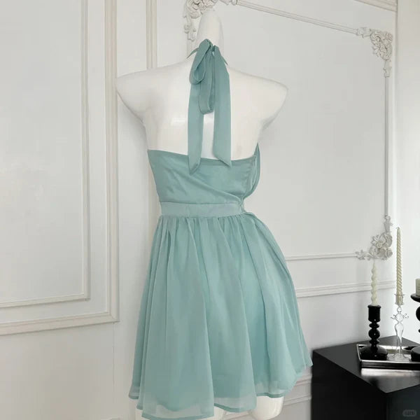 Elegant A Line Halter Sleeveless Short Prom Dress Charming Birthday Party Dress Lovely Graduation Dress Chic Homecoming Dress