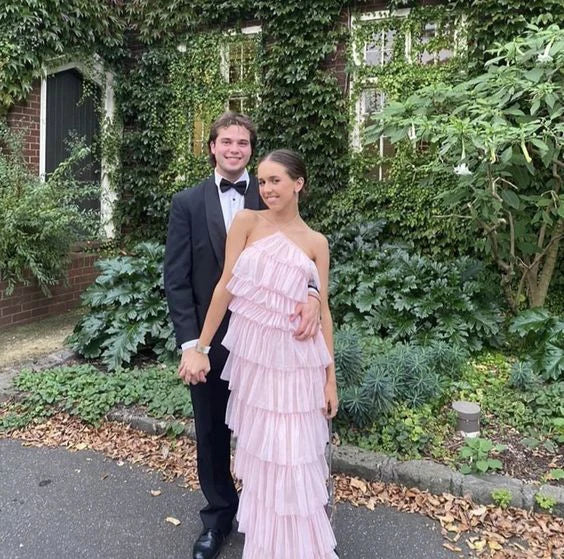 Unique Halter Layered Tulle Prom Dresses Long Bridesmaid Dresses Charming Evening Party Dress