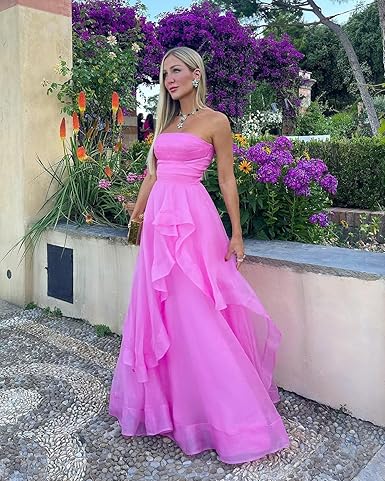 Unique Strapless A-Line Prom Dresses Long Gala Dress Formal Off Shoulder Charming Evening Dress