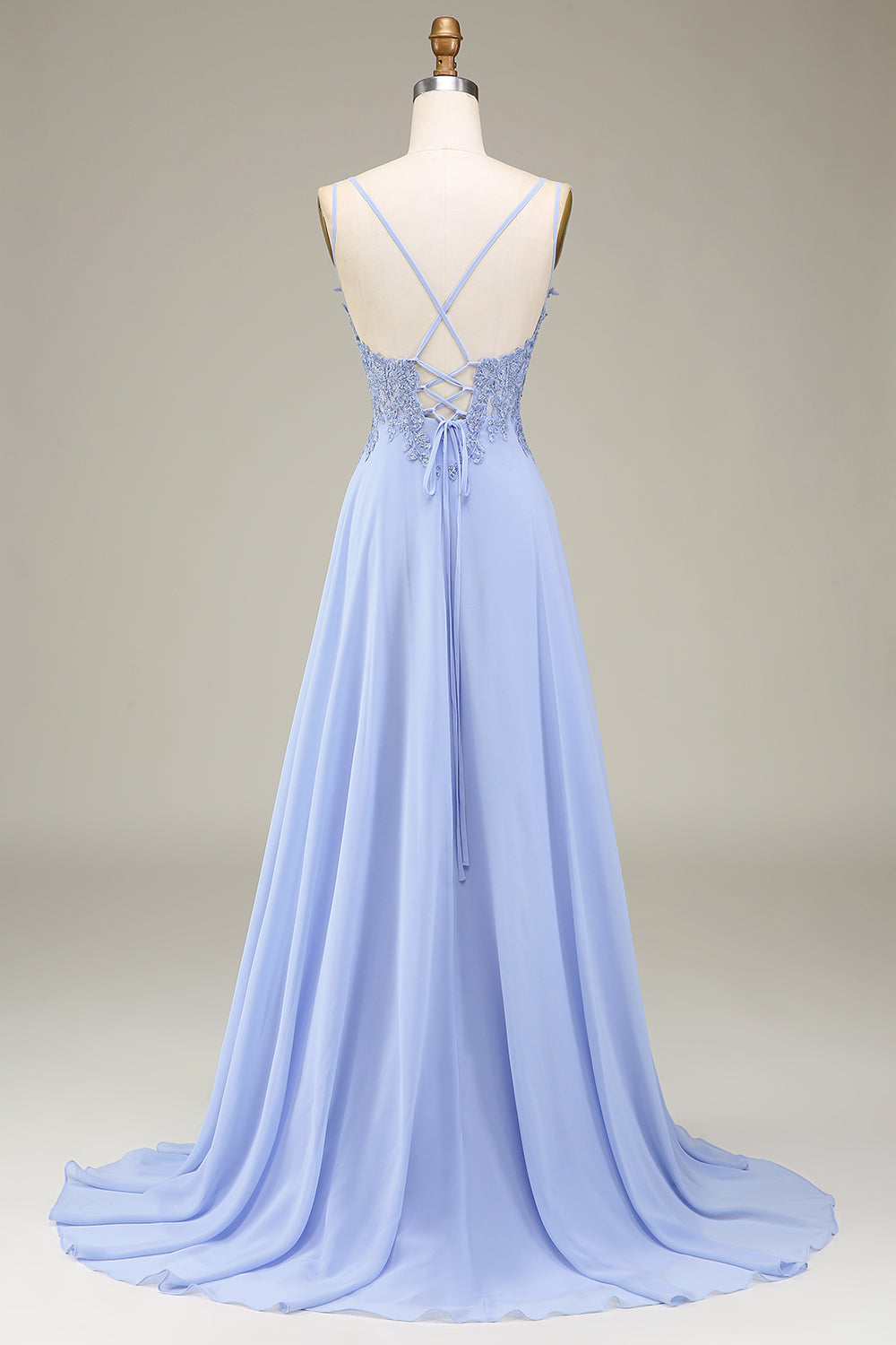 A-Line Lavender Long Prom Dress with Appliques And Slit Beautiful