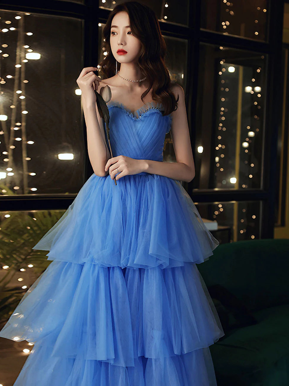 Ball Gown Quinceanera Dresses Princess Dress Sweetheart Neck Long Prom Dress Formal Blue Graduation Dress Sweet 16 Dress