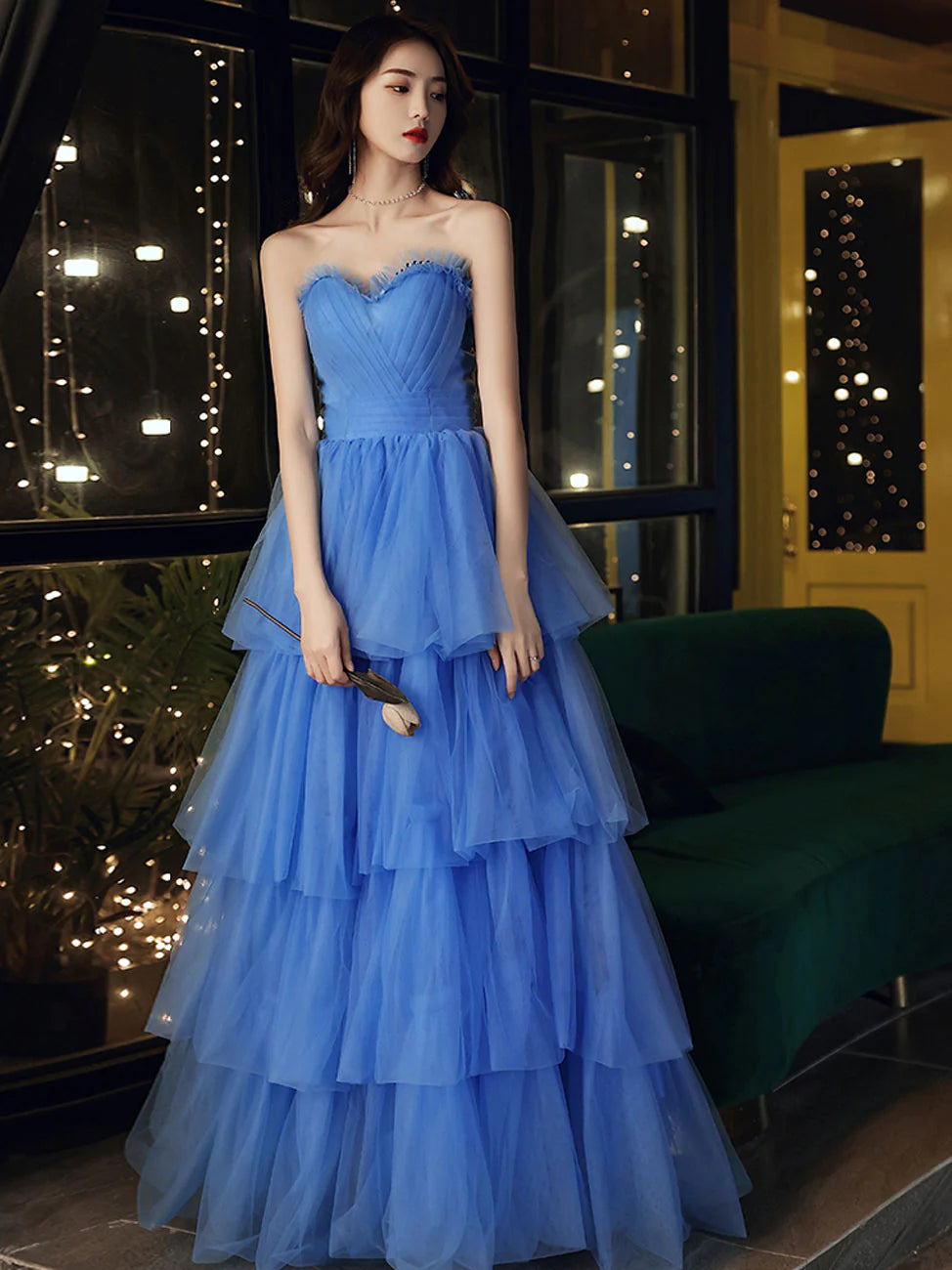 Ball Gown Quinceanera Dresses Princess Dress Sweetheart Neck Long Prom Dress Formal Blue Graduation Dress Sweet 16 Dress