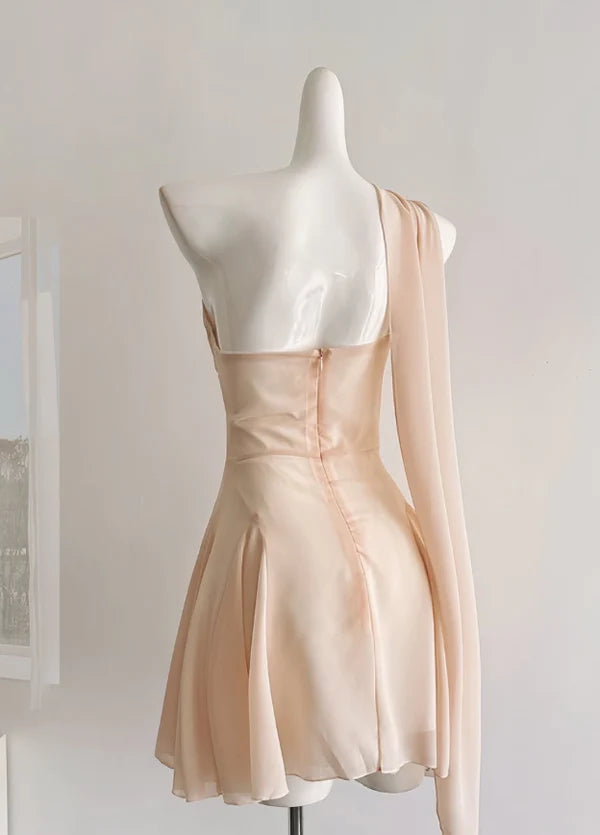 Cute A Line One Shoulder Short Prom Dress Charming Birthday Party Dress Lovely Graduation Dress Chic Homecoming Dress