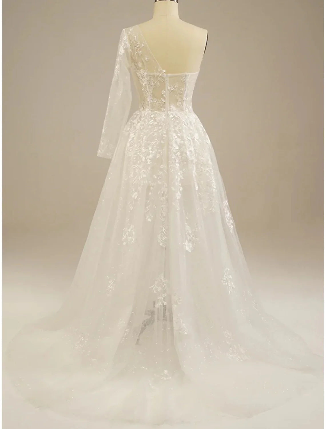 Romantic Wedding Dresses A-Line One Shoulder Charming Bridal Gowns With Slit Reception Dresses