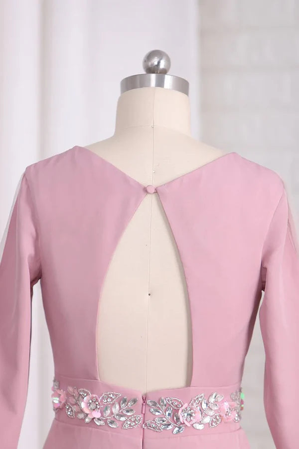 Elegant V-neck satin backless set with beaded bride Mother Of The Bride Dress