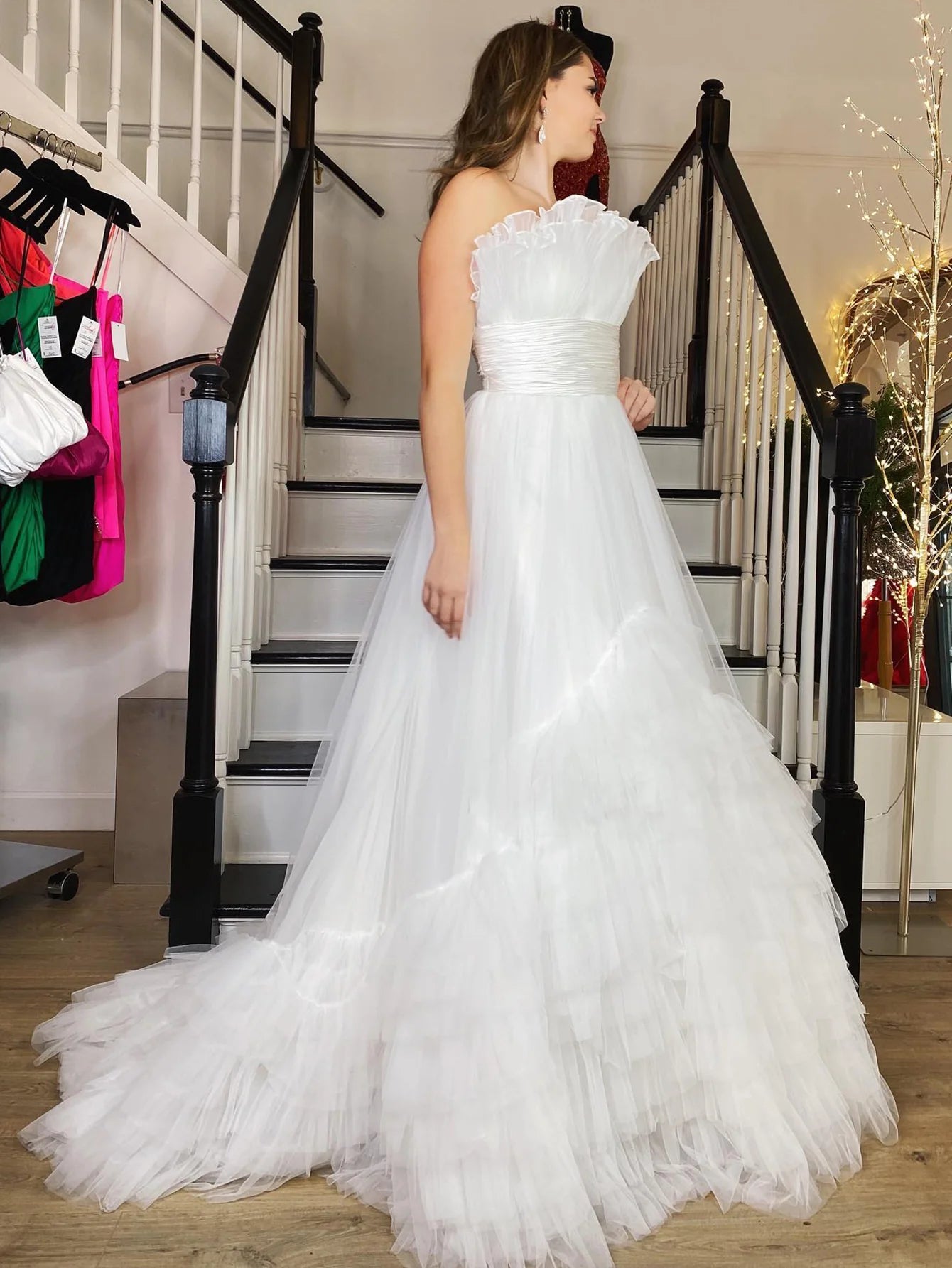 A Line Sweetheart Strapless Long Prom Dress