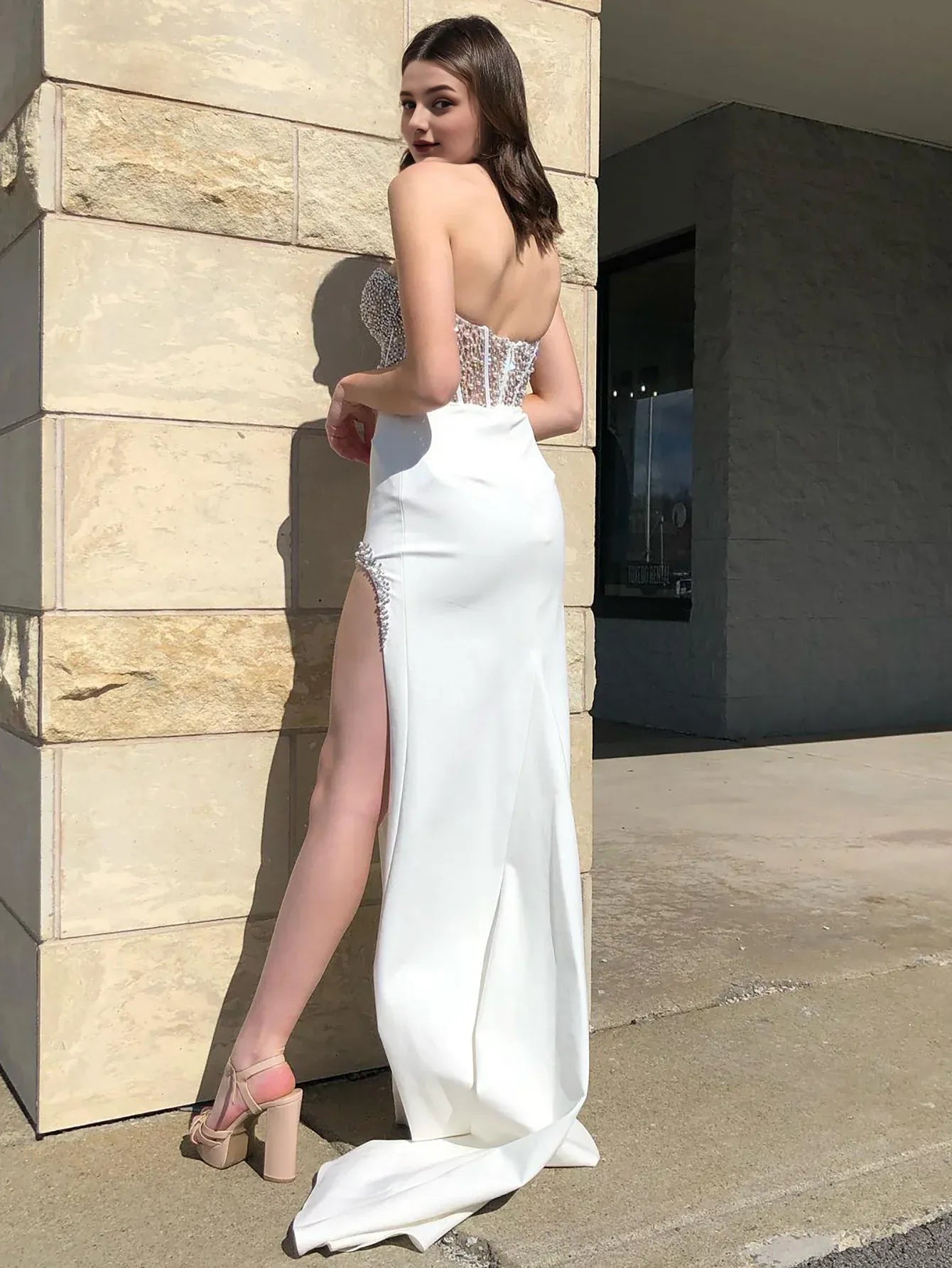 Mermaid Spaghetti Straps Sweetheart Prom Dress With Beading