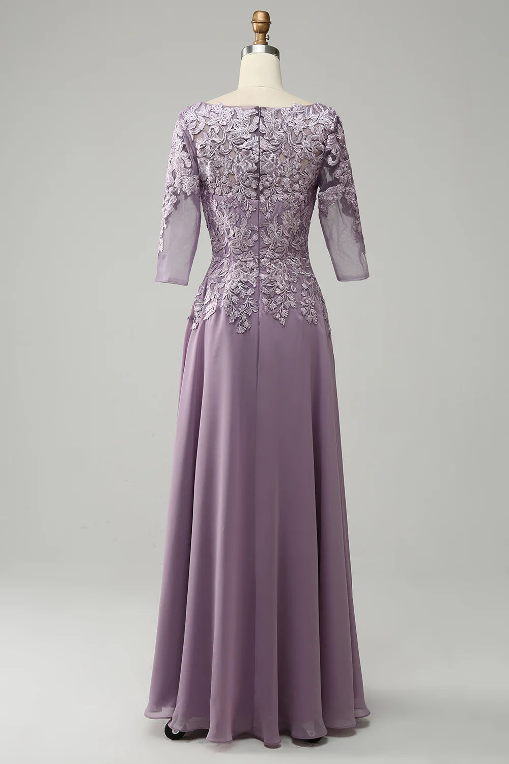 V Neck Lace Chiffon Mother of the Bride Dress Appliques