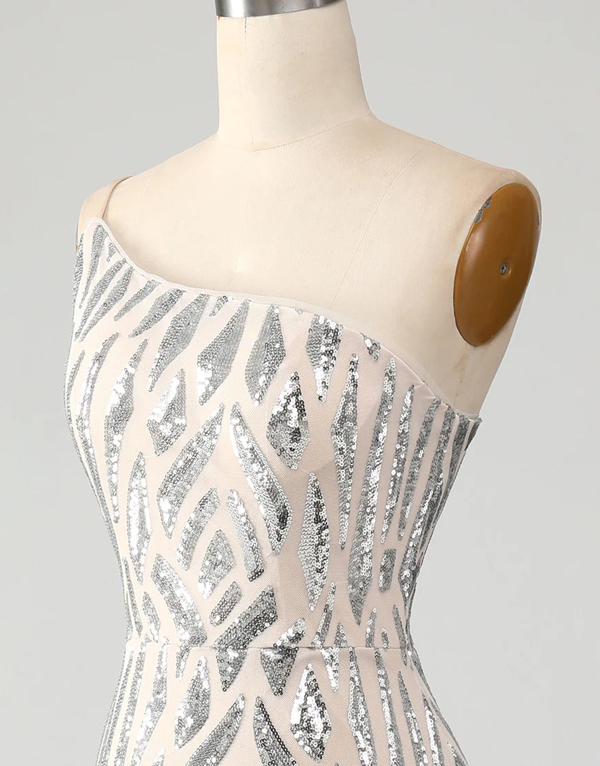 Mermaid One Shoulder Sparkly Dark Green Sequins Long Prom Dress