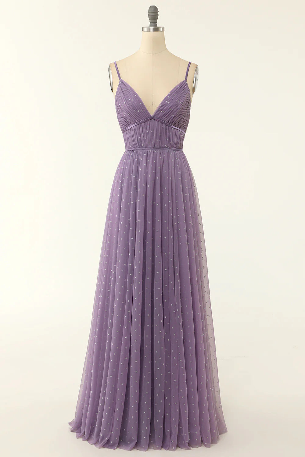 A Line V Neck Long Bridesmaid Dress with Ruffles