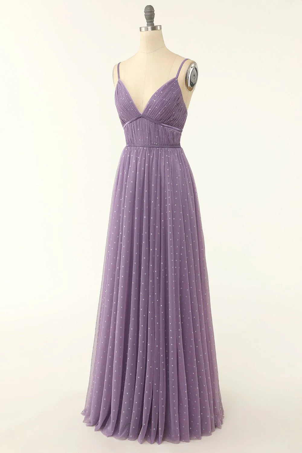 A Line V Neck Long Bridesmaid Dress with Ruffles