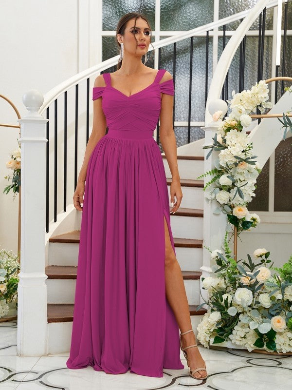 A-Line/Princess Jersey Ruffles Sweetheart Sleeveless Floor-Length Bridesmaid Dresses