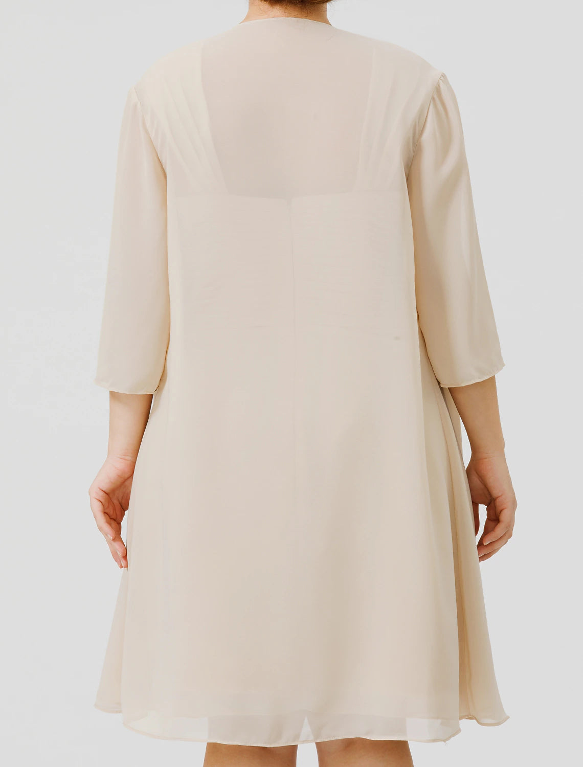 Sheath / Column Mother of the Bride Dress Elegant Plus Size Straps Knee Length Chiffon Sheer Lace Sleeveless yes with Criss Cross