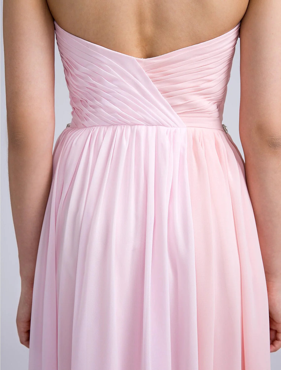 Sheath / Column Bridesmaid Dress Sweetheart Sleeveless Open Back Floor Length Chiffon with Criss Cross Solid Color