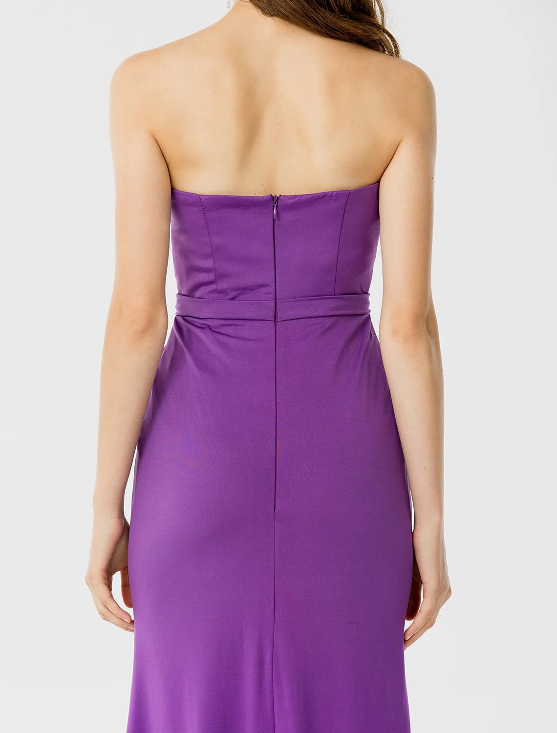 Sheath / Column Bridesmaid Dress Sweetheart Sleeveless Open Back Floor Length Jersey / Floral Lace with Sash /  Appliques / Split Front