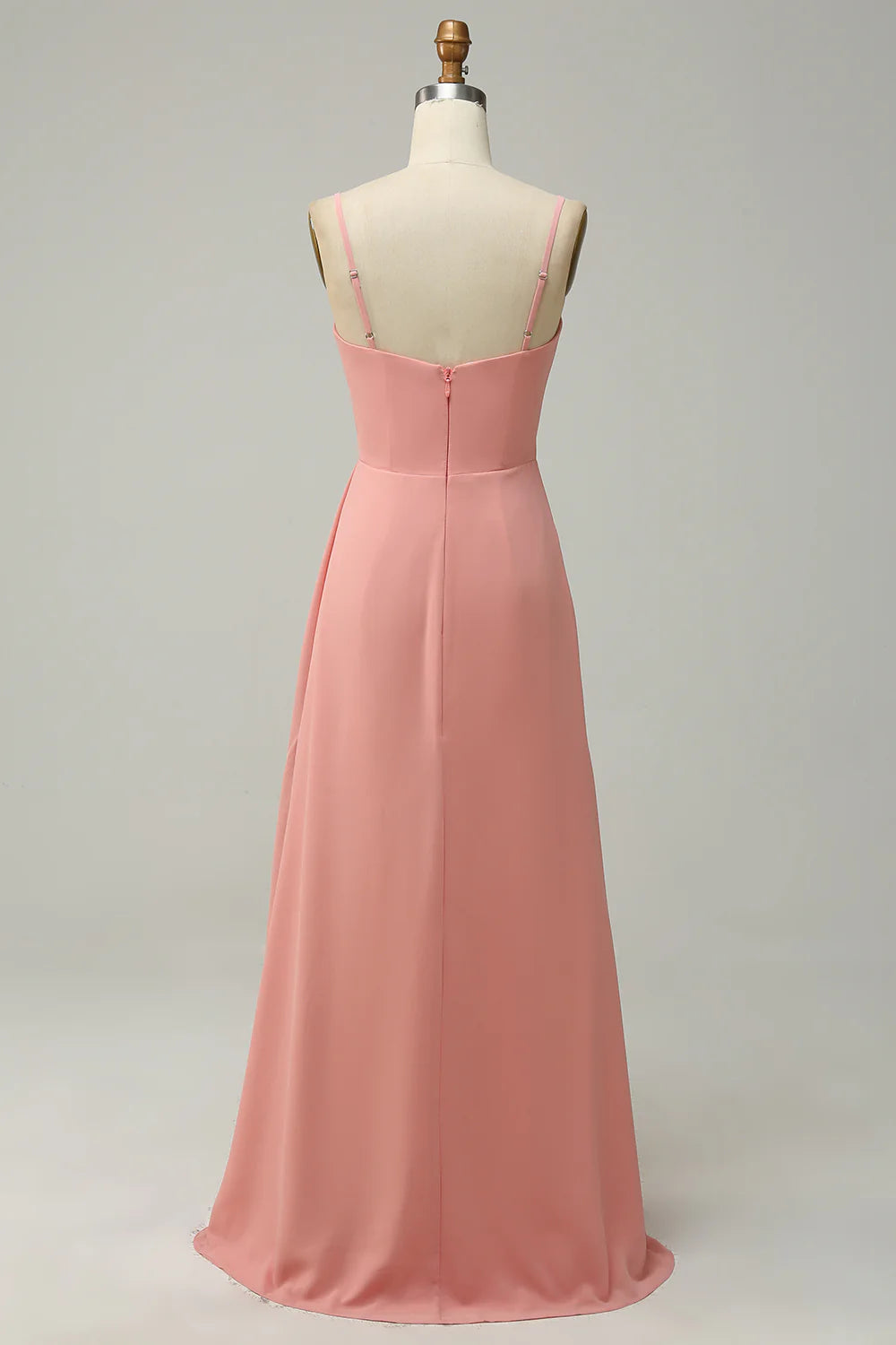 A Line Long Chiffon Long Bridesmaid Dress