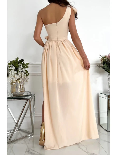 Party Dress Homecoming Dress Swing Dress Long Dress Maxi Dress Wine Red Green Sleeveless Pure Color Patchwork Summer Spring Cold Shoulder Stylish Wedding Guest