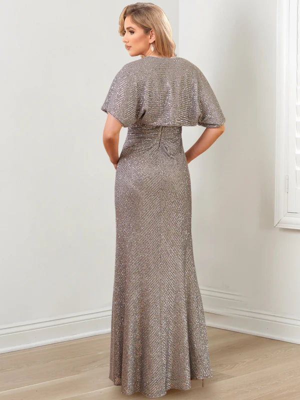 Tight/straight leg shoulder to ground length mother of the bride dresses Sparkly Evening Dresses