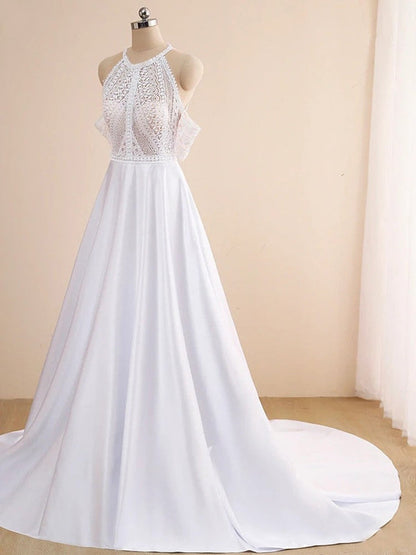 Lace Appliques A-Line Sleeveless Boho Off the Shoulder Wedding Dresses Beautiful