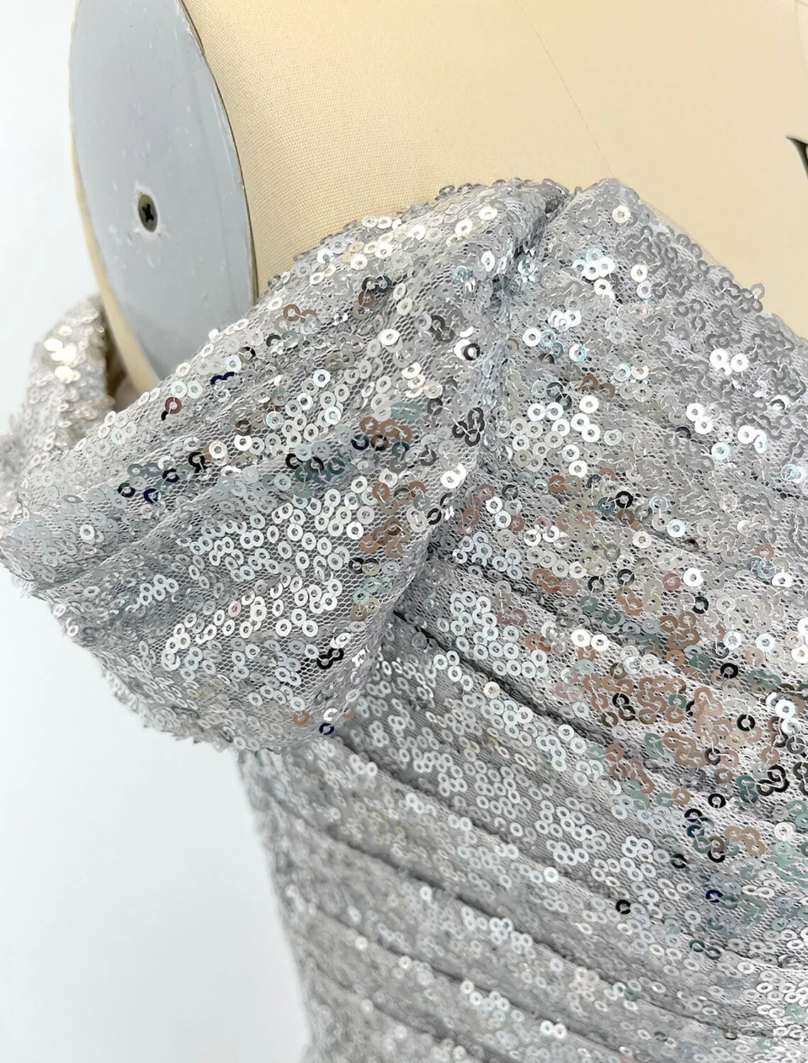 Mermaid / Trumpet Evening Gown Sparkle & Shine Dress Cocktail Party Floor Length Short Sleeve Off Shoulder Sequined with Ruched