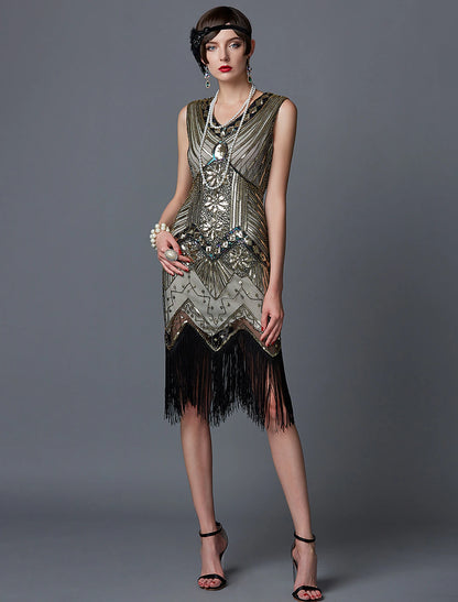 Roaring 20s 1920s Cocktail Dress Vintage Dress Flapper Dress Dress Halloween Costumes Prom Dresses The Great Gatsby Charleston Women's Sequins Cosplay Costume Party Homecoming Prom