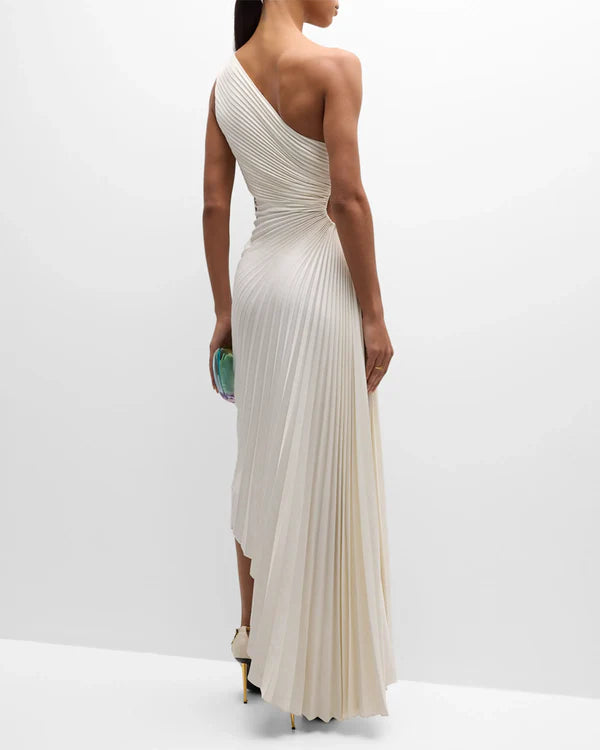 Noble and elegant pleated asymmetrical one shoulder prom dress Evening Dress