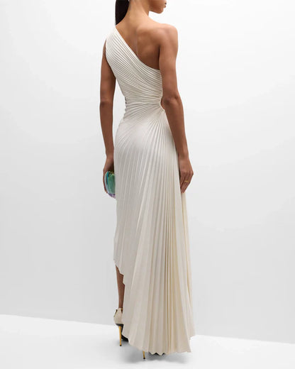 Noble and elegant pleated asymmetrical one shoulder prom dress Evening Dress