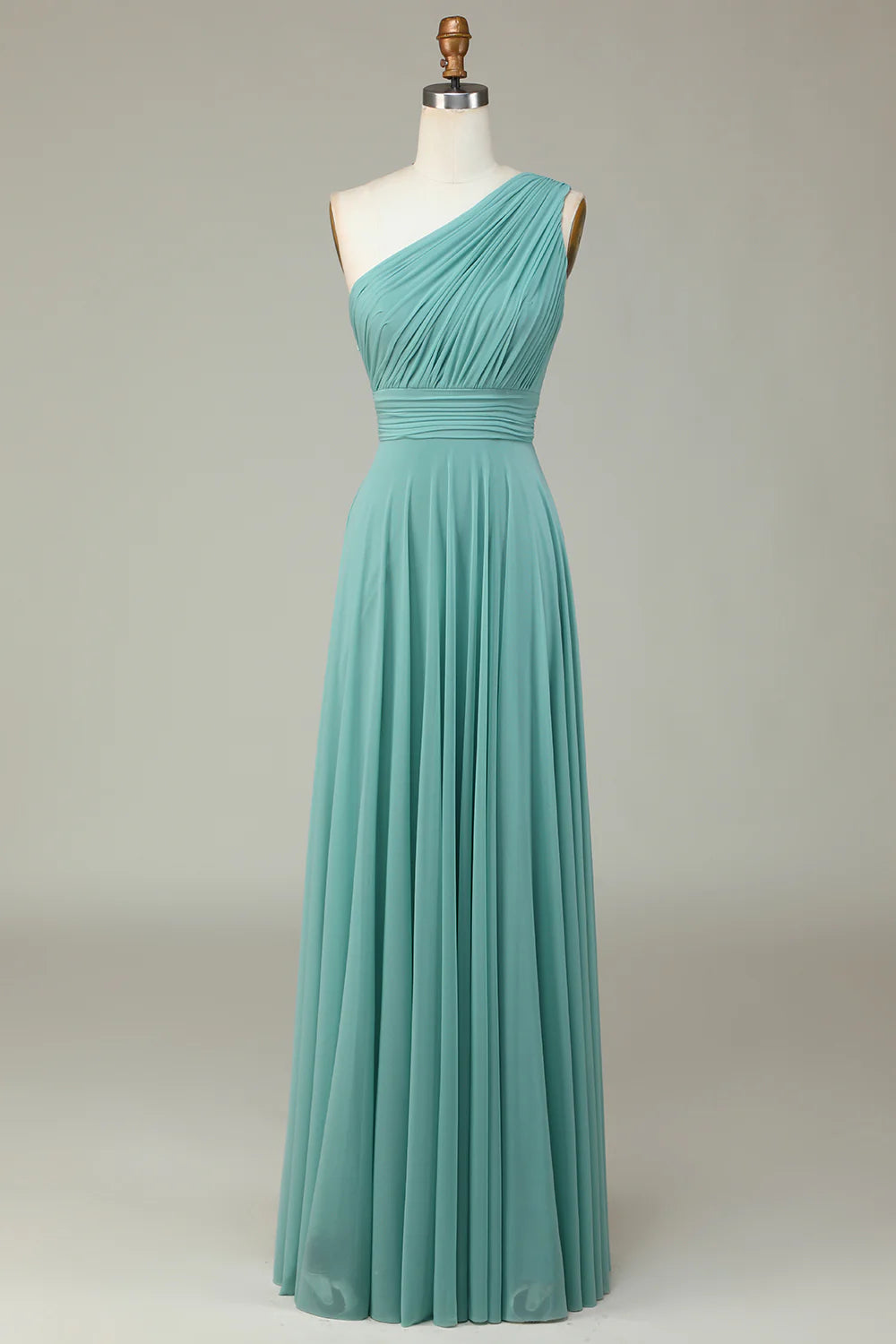 A-Line One Shoulder Floor Length  Bridesmaid Dress