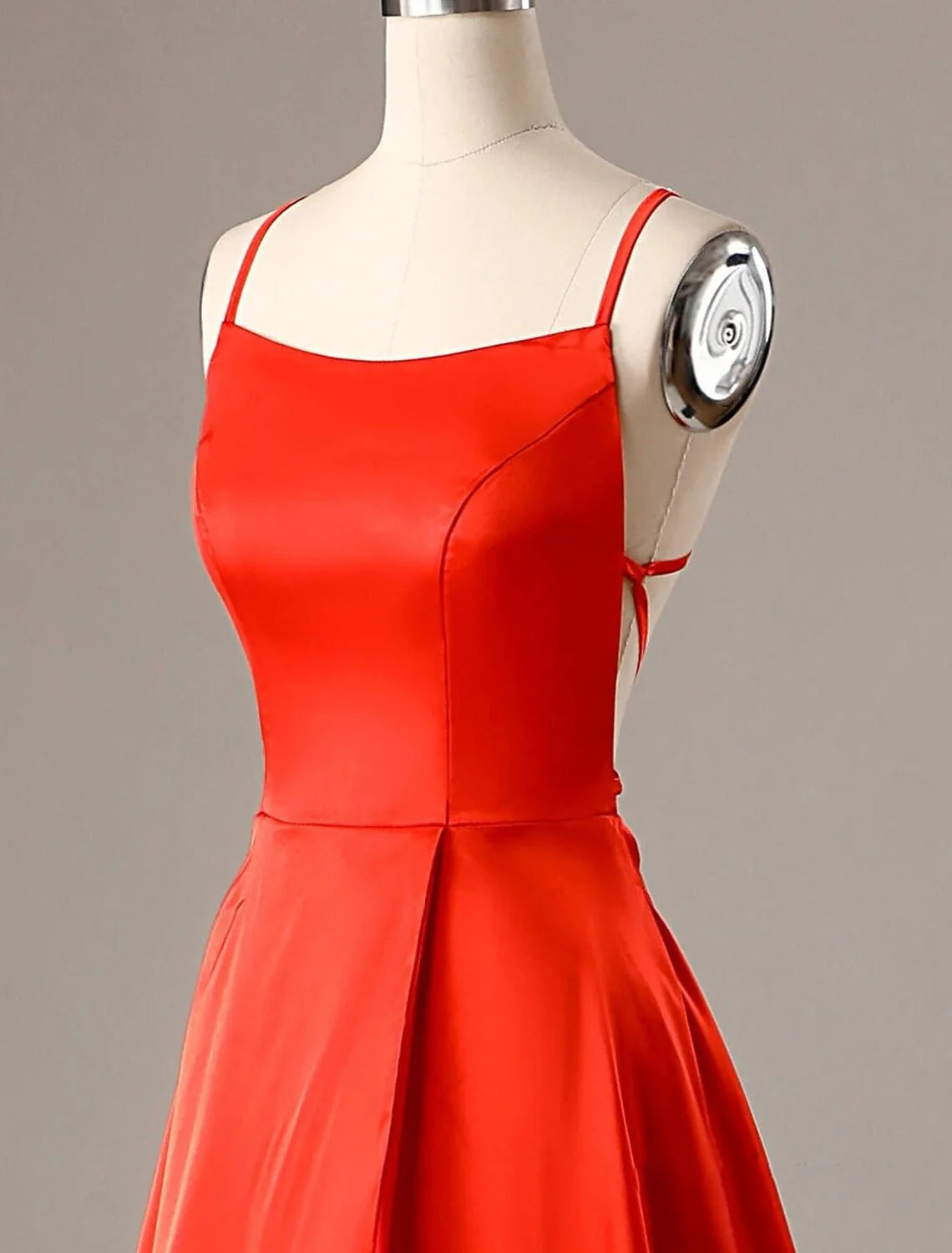 SALE A-Line Evening Gown Sexy Dress Formal Sweep / Brush Train Sleeveless Spaghetti Strap Charmeuse with Slit