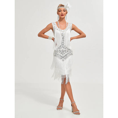 Roaring 20s 1920s Vacation Dress Cocktail Dress Flapper Dress Dress Masquerade The Great Gatsby Charleston Women's Sequins Tassel Fringe Cosplay Costume New Year Party / Evening Homecoming Prom Dress