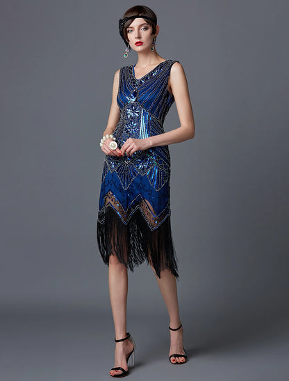 Roaring 20s 1920s Cocktail Dress Vintage Dress Flapper Dress Dress Halloween Costumes Prom Dresses The Great Gatsby Charleston Women's Sequins Cosplay Costume Party Homecoming Prom