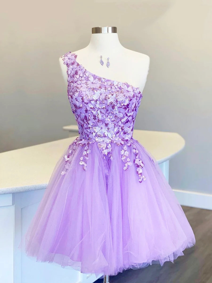 A Line Sleeveless Short/Mini Corset Homecoming Dress With Ruffles Cute Tulle Sequins Short Prom Dress