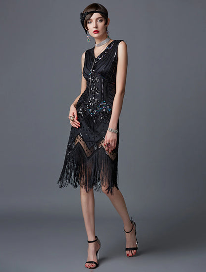 Roaring 20s 1920s Cocktail Dress Vintage Dress Flapper Dress Dress Halloween Costumes Prom Dresses The Great Gatsby Charleston Women's Sequins Cosplay Costume Party Homecoming Prom