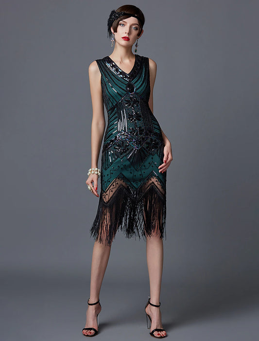 Roaring 20s 1920s Cocktail Dress Vintage Dress Flapper Dress Dress Halloween Costumes Prom Dresses The Great Gatsby Charleston Women's Sequins Cosplay Costume Party Homecoming Prom